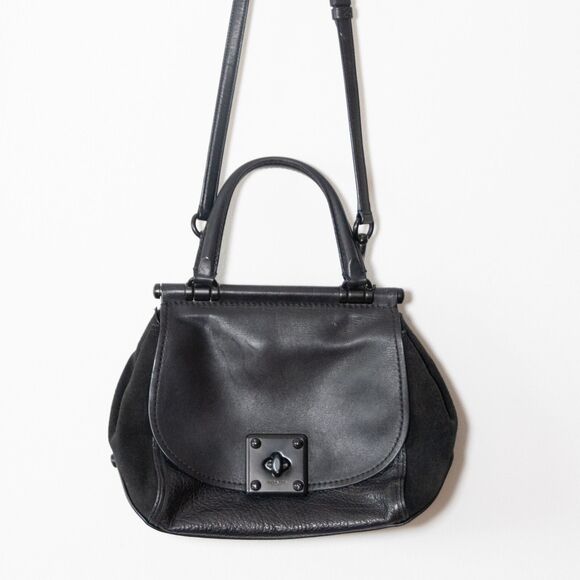 Coach Drifter Crossbody Carryall Mixed Leather Black Designer Satchel Handbag - Picture 2 of 10